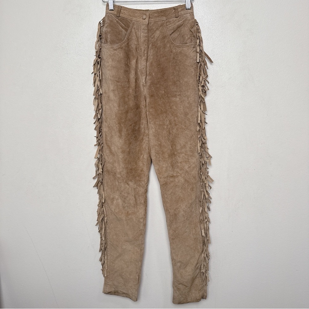 Danier Womens 2 Vintage Fringe Cowboy Western Faux Leather Pant